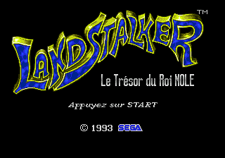 Landstalker - Le Tresor du Roi Nole (France) Title Screen
